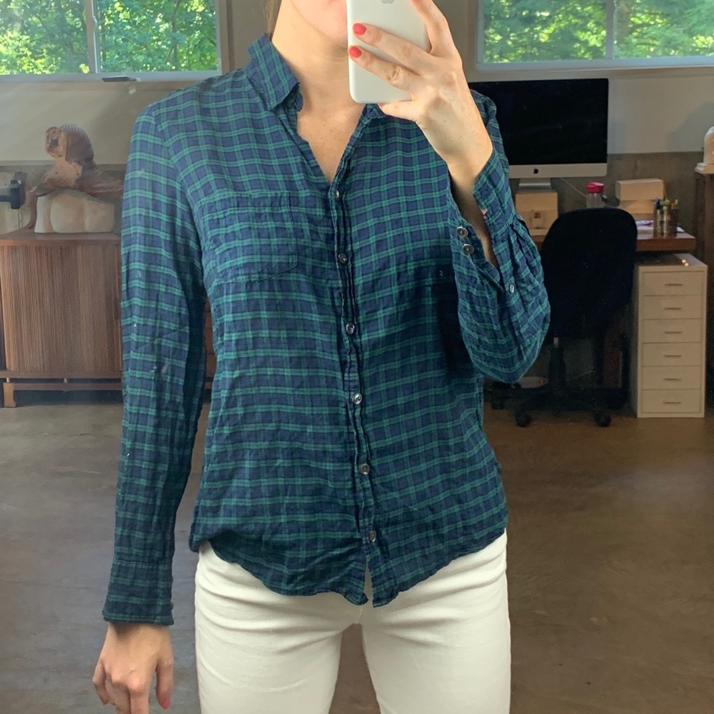 J Crew plaid button down shirt